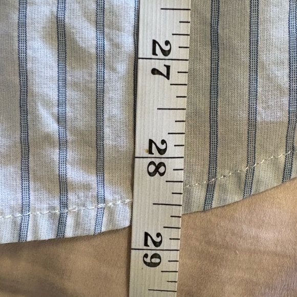 Chaps Blue White Striped Southwestern Embroidered Stitch Button Shirt 1X L XL - Picture 13 of 13